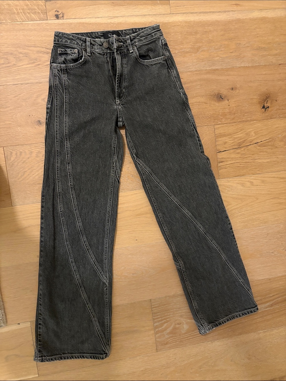 Women's Rails Denim Black Washed Denim Jeans - Modern Panel Stitch Detail